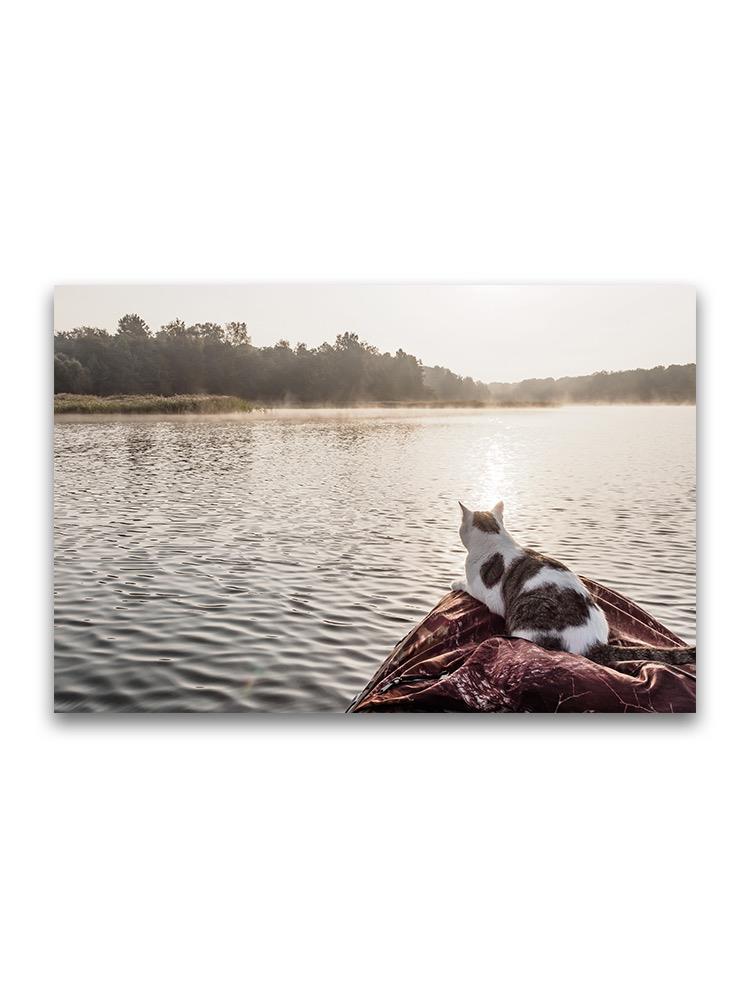 Domestic Cat Watches Over Lake Poster -Image by Shutterstock