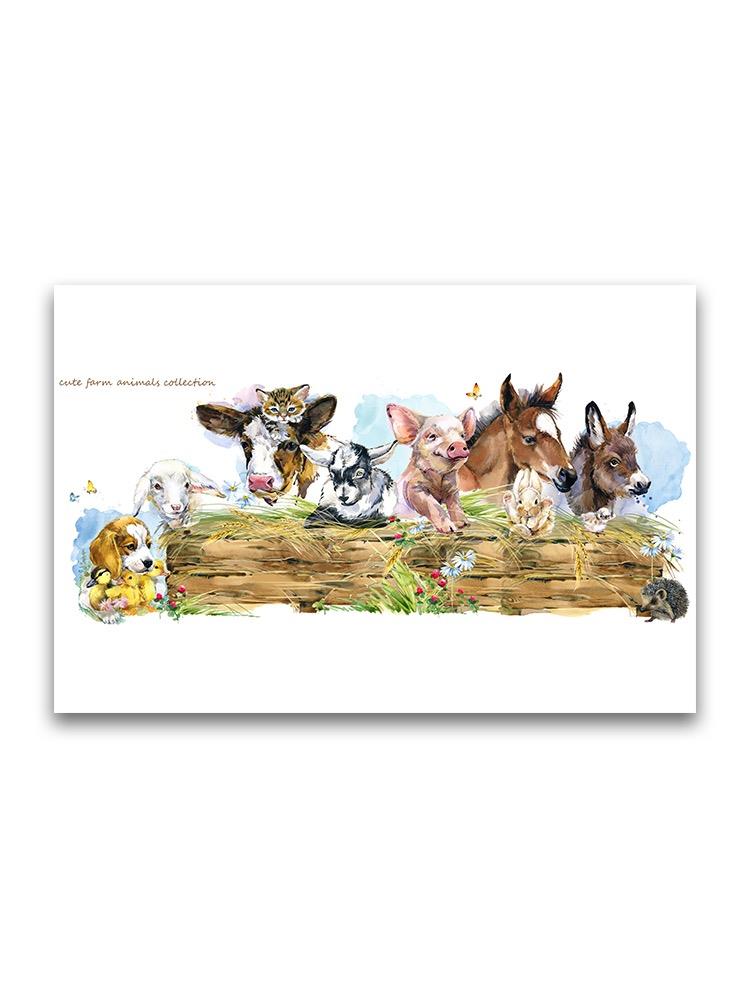 Painting Style Cute Farm Animals Poster -Image by Shutterstock