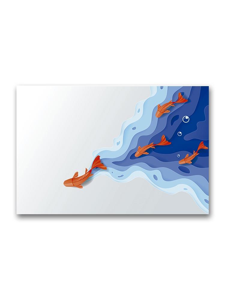 Origami Style Fish Swimming Poster -Image by Shutterstock