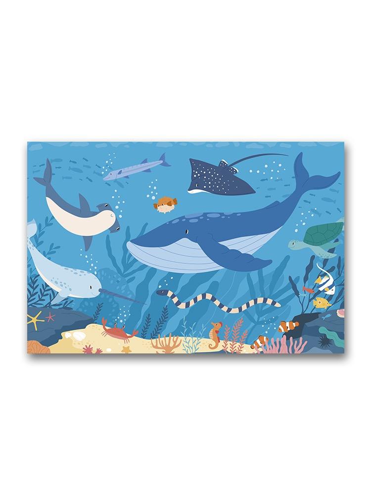 Cute Marine Animals Underwater Poster -Image by Shutterstock