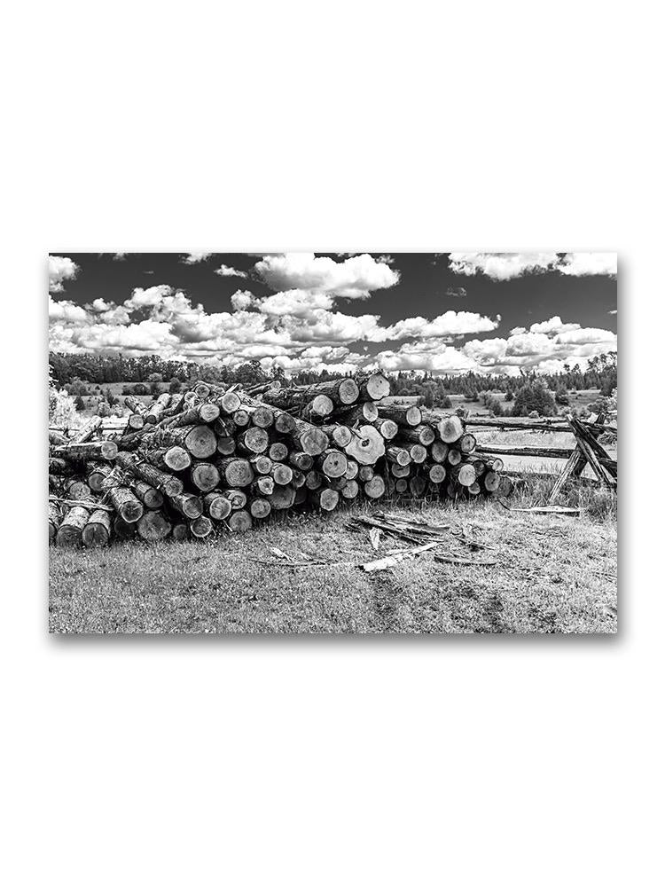 Stacked Timber Logs Poster -Image by Shutterstock