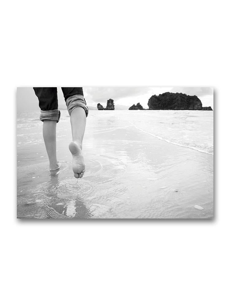 Woman Walking On The Beach Poster -Image by Shutterstock