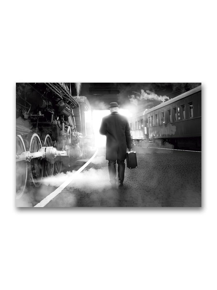 Old Railway Station And Man Poster -Image by Shutterstock