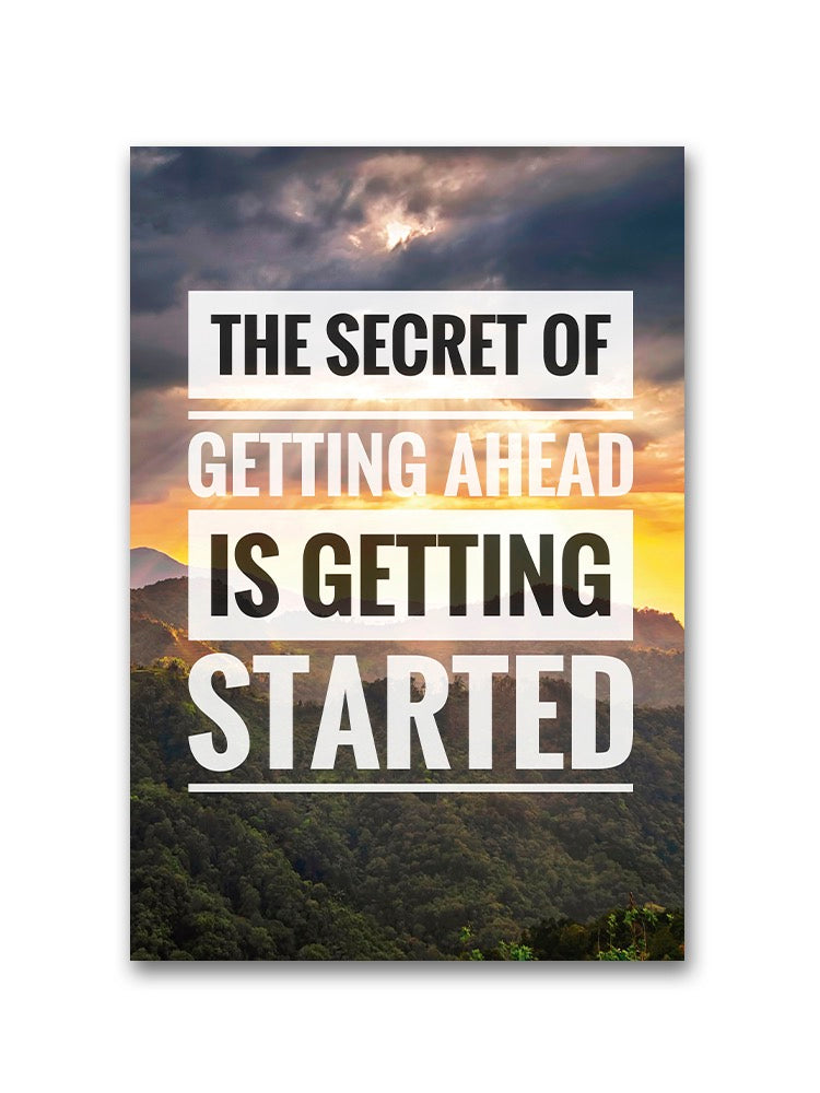 Hetting Ahead Motivation Quote Poster -Image by Shutterstock