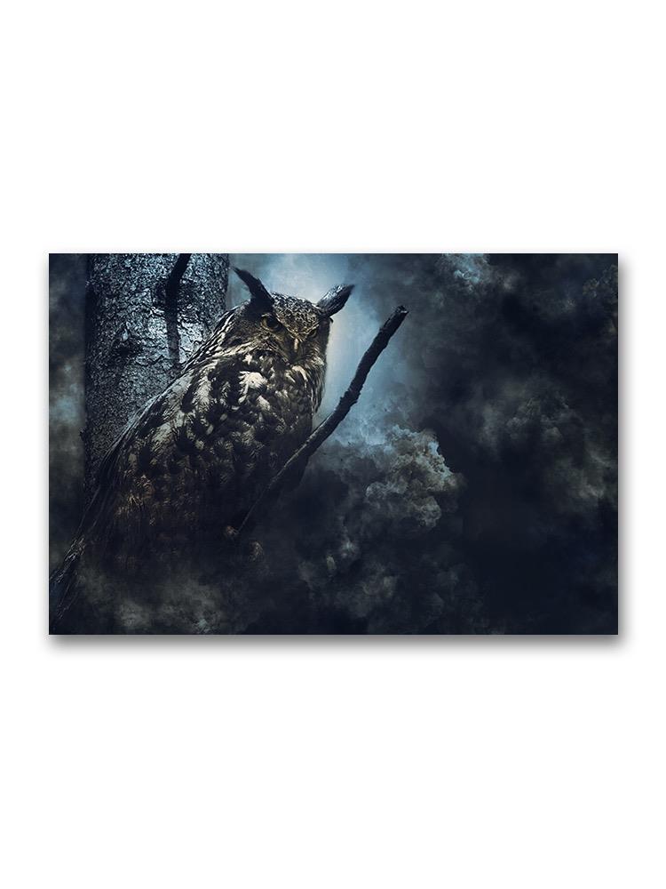 Eagle Owl In The Fog Poster -Image by Shutterstock