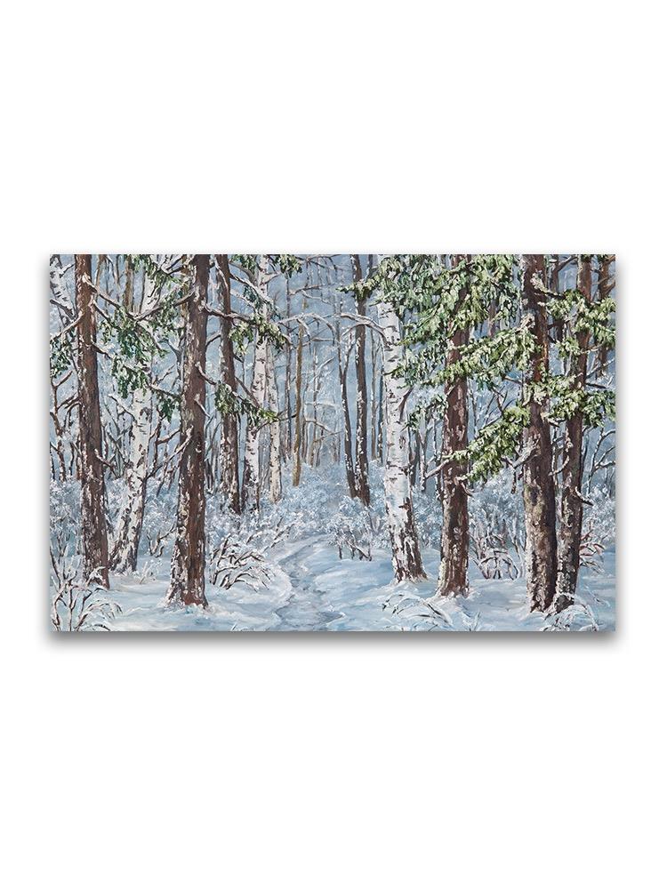 Winter Landscape Pinetrees Oil Poster -Image by Shutterstock