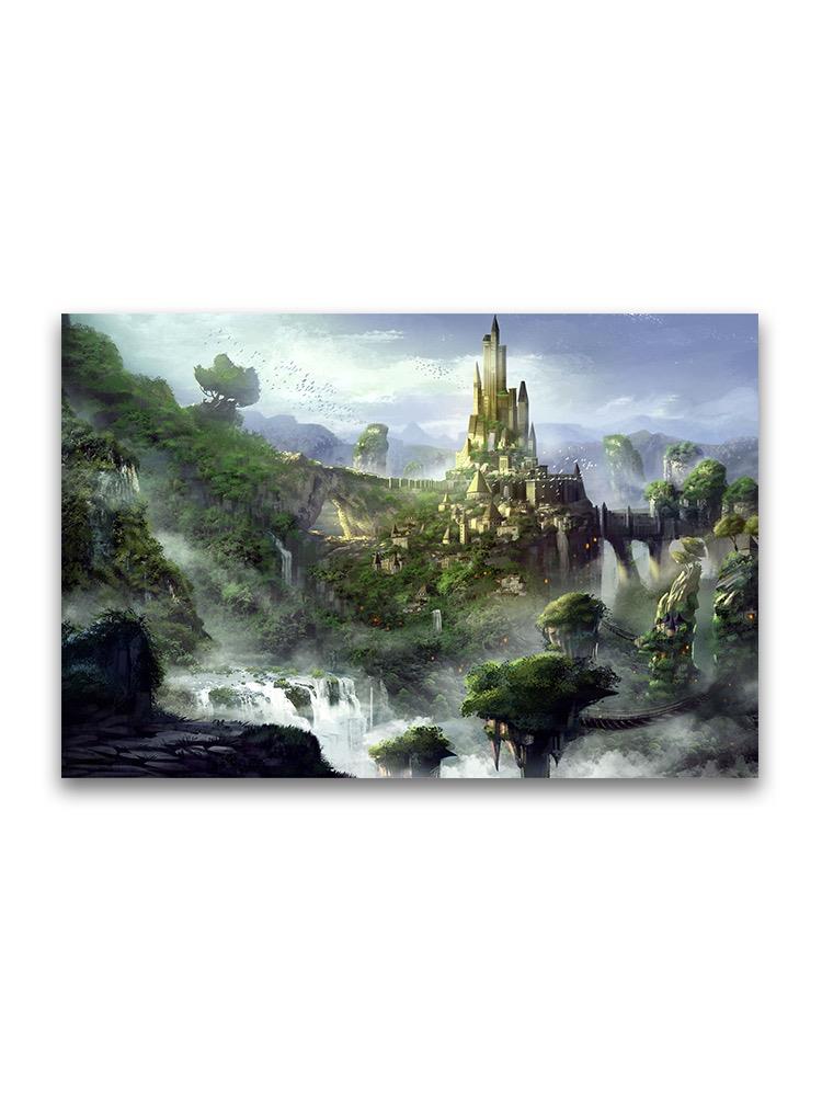 Castle In Mountain Digital Art Poster -Image by Shutterstock