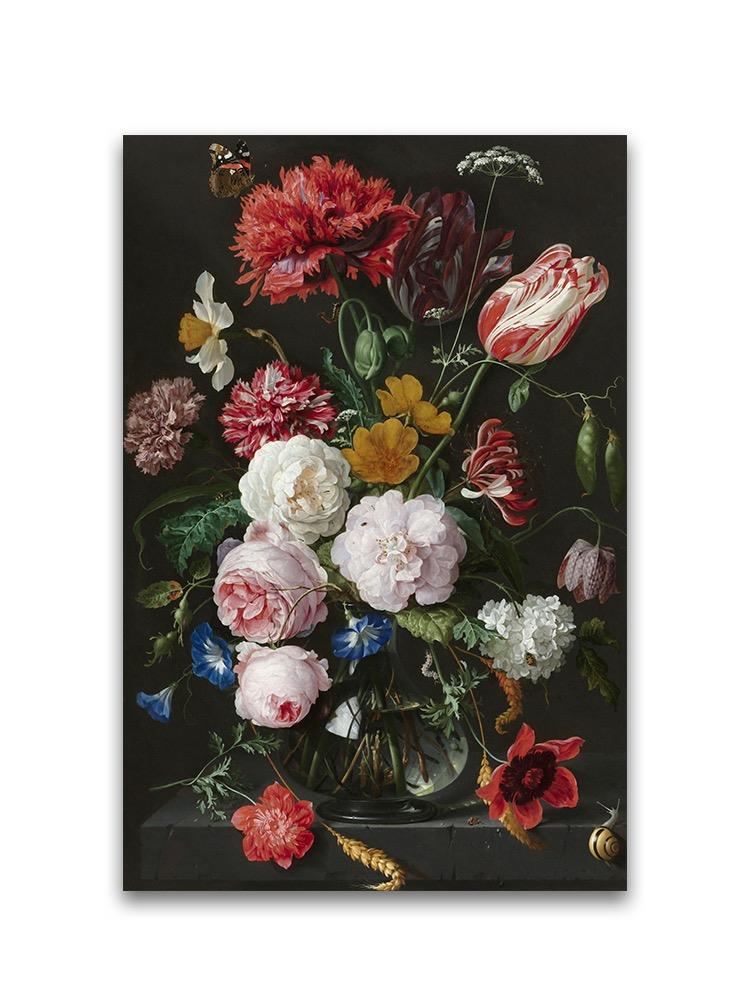 Dark Flowers In Vase Painting  Poster -Image by Shutterstock