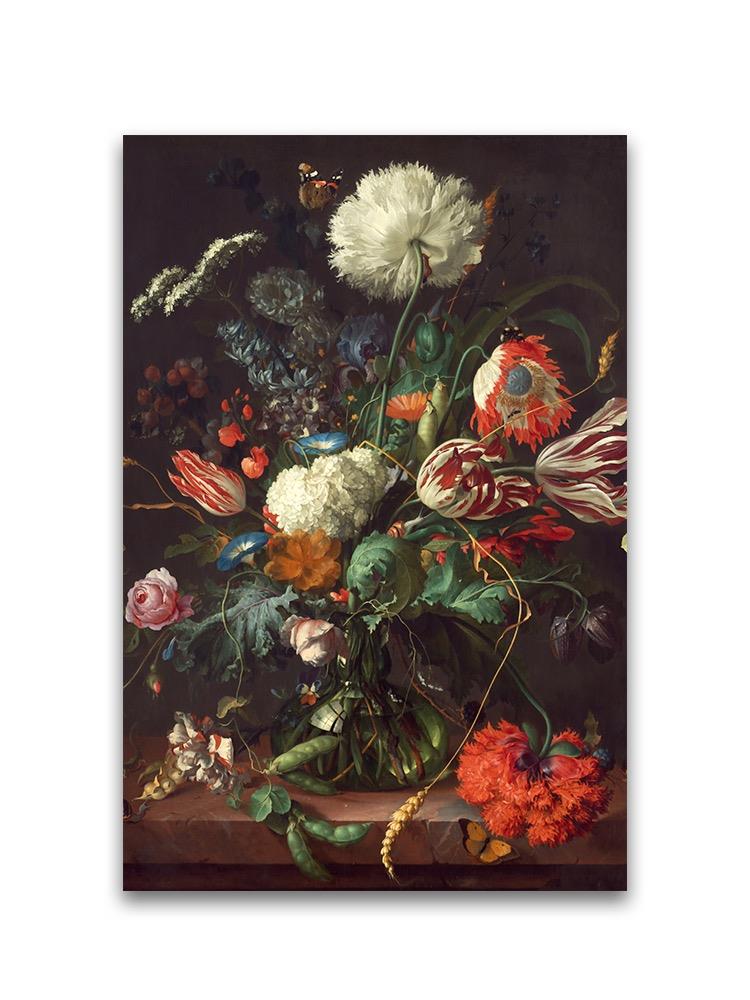 Flowers In Vase Dark Paintings Poster -Image by Shutterstock