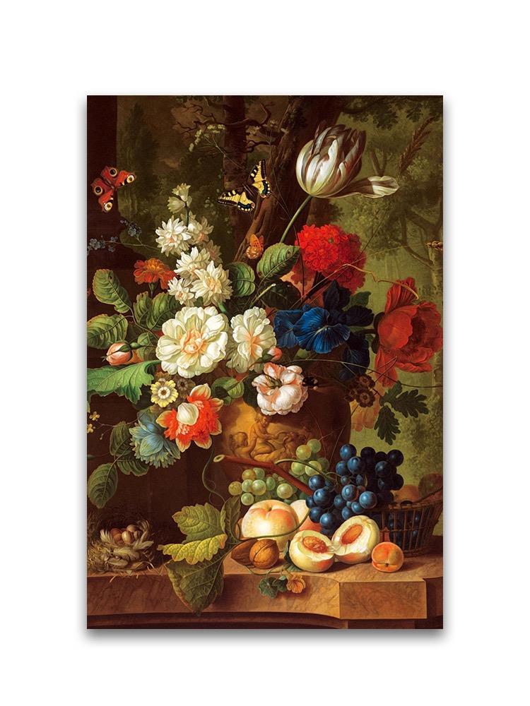 Flowers And Fruit On Table Oil Poster -Image by Shutterstock