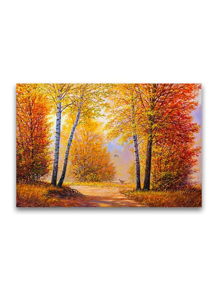 Autumn Trees Oil Painting Poster -Image by Shutterstock