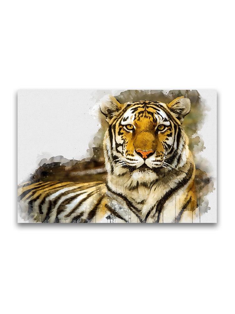 Digital Watercolor Tiger  Poster -Image by Shutterstock