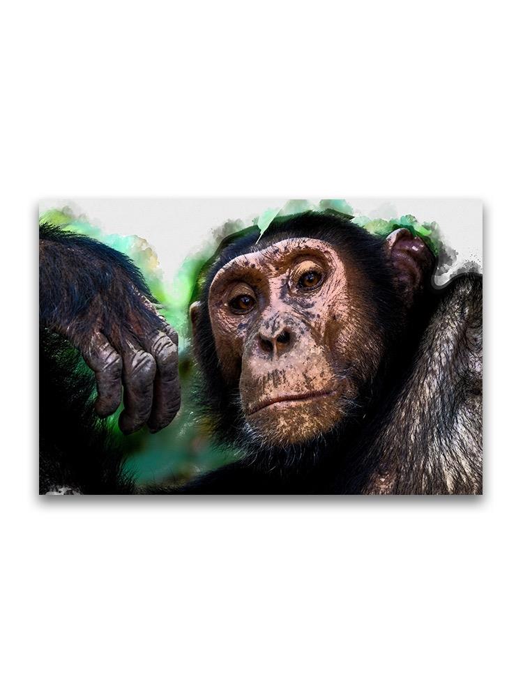 Digital Watercolor Monkey Face Poster -Image by Shutterstock