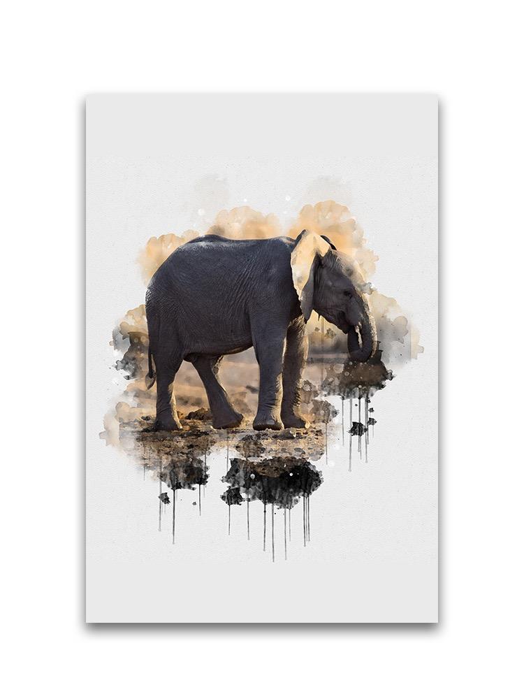 Digital Watercolor Elephant Poster -Image by Shutterstock