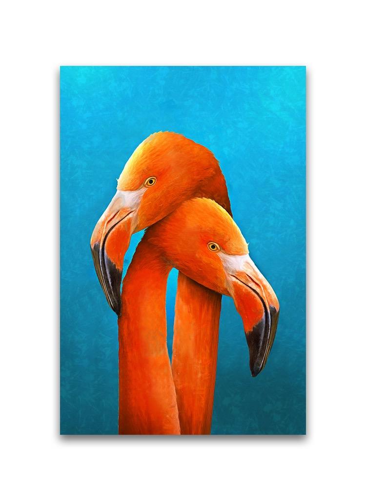 Flamingos Oil Painting  Poster -Image by Shutterstock
