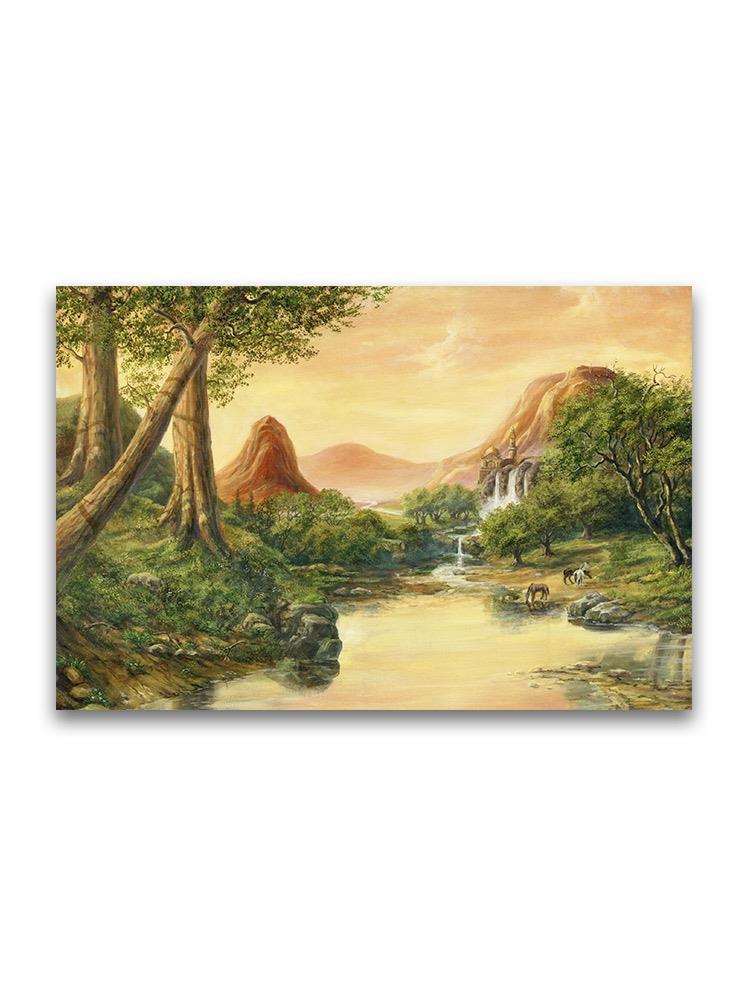 Sunset Natural Landscape Oil  Poster -Image by Shutterstock