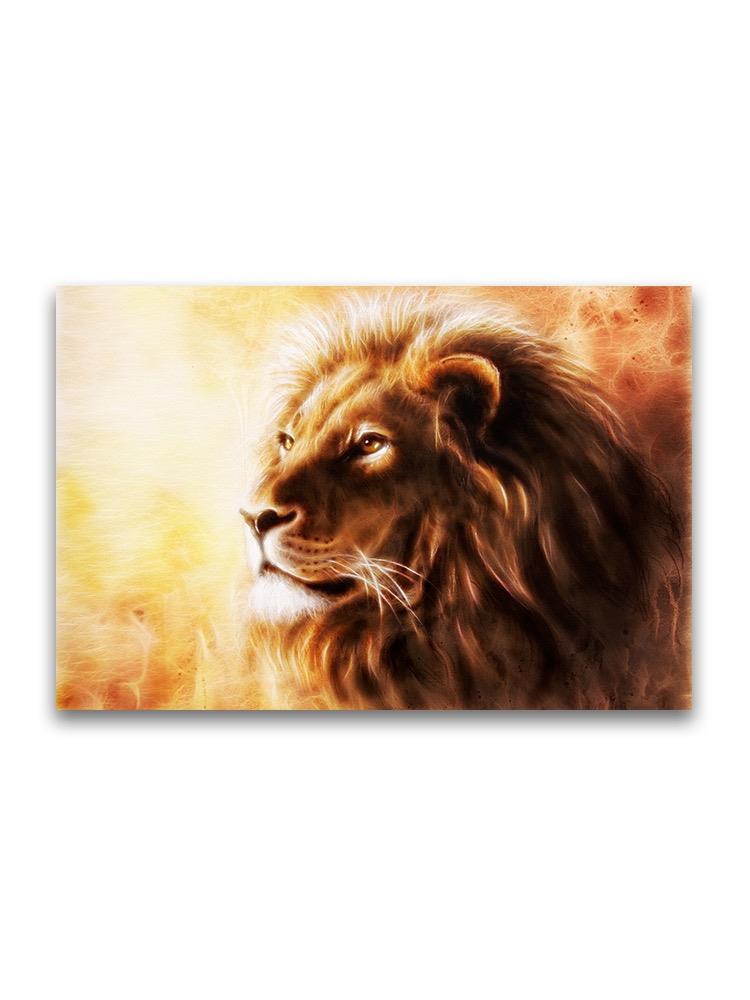 Lion Portrait Aibrush Painting Poster -Image by Shutterstock