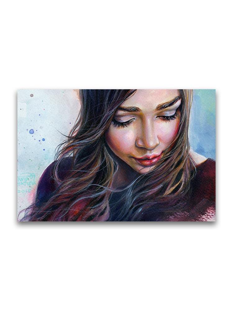Watercolor Portrait Of Woman  Poster -Image by Shutterstock