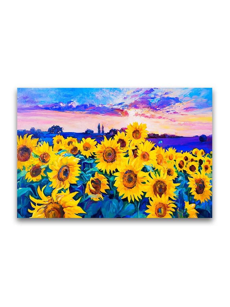 Beautiful Sunflower Field Oil Poster -Image by Shutterstock
