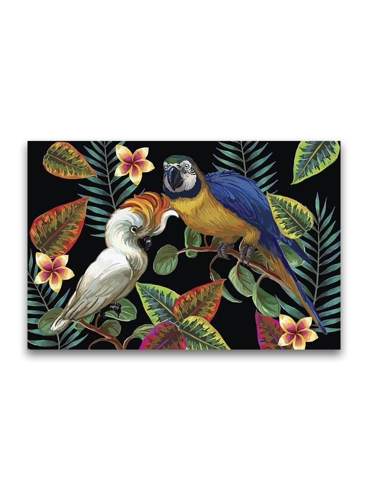 Tropical Birds Plants Painting Poster -Image by Shutterstock