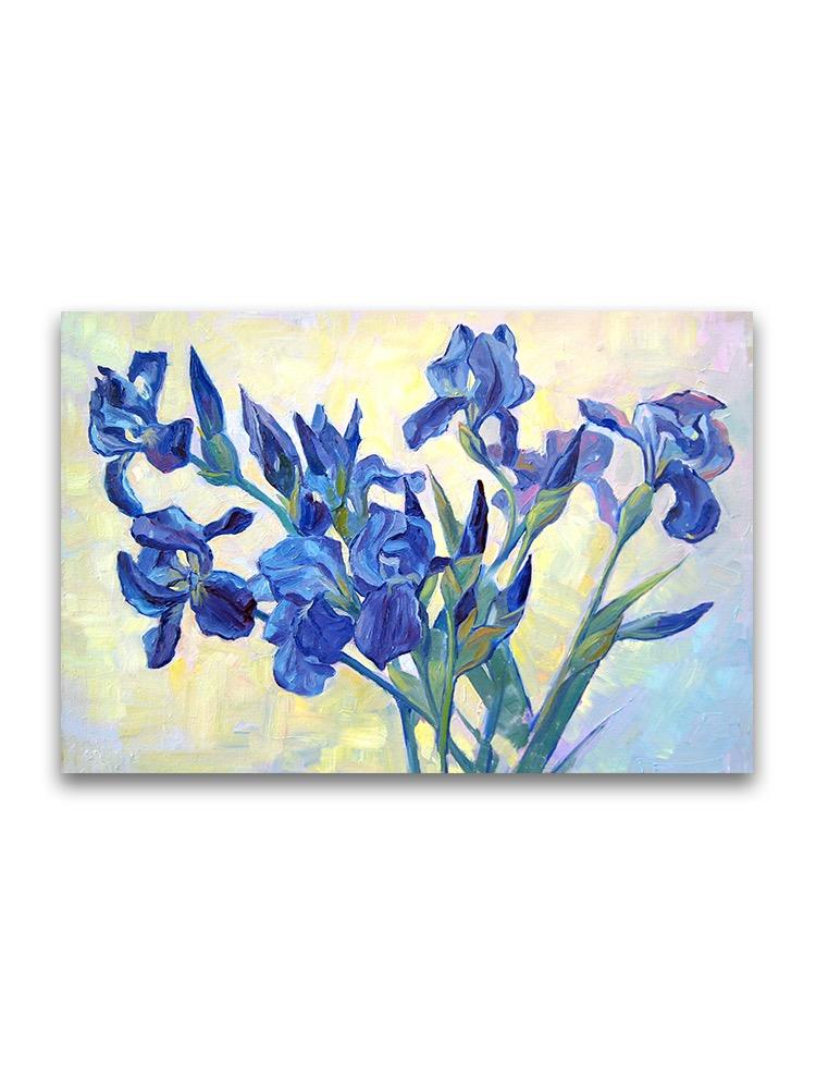 Beautiful Blue Flowers Oil Paint Poster -Image by Shutterstock