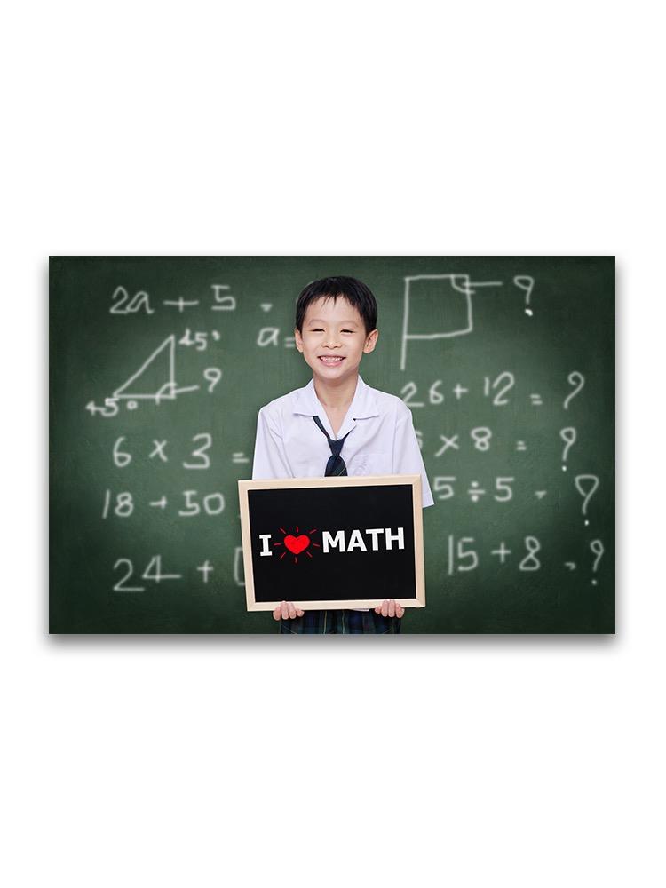 Schoolboy Loves Math Poster -Image by Shutterstock