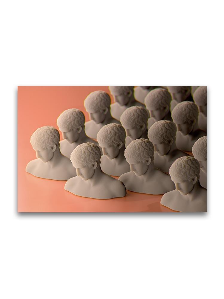 Man Head Sculptures Poster -Image by Shutterstock