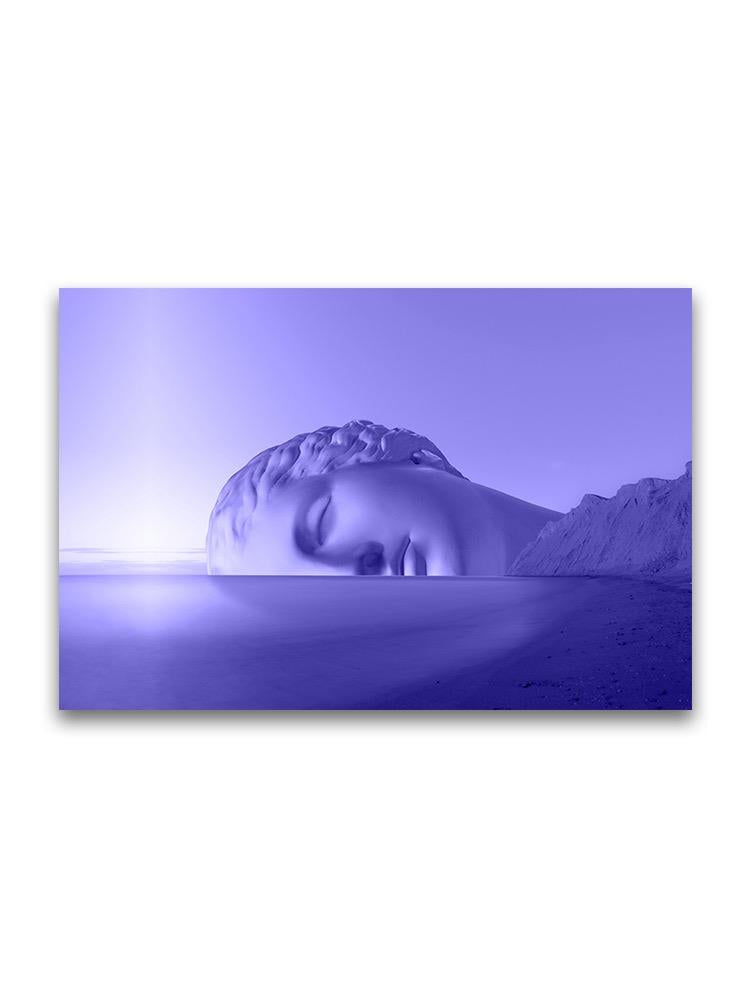 Ancient Statue Face And Sky Poster -Image by Shutterstock