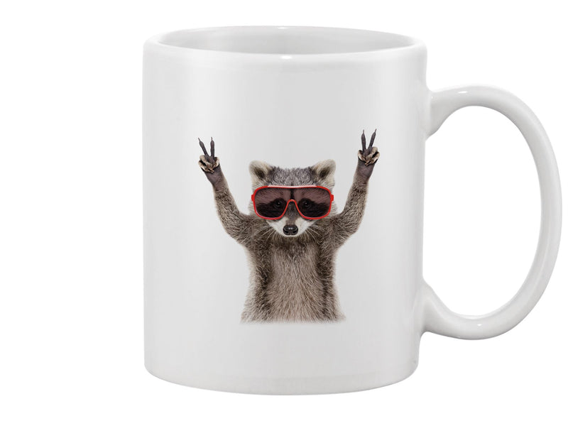 Funny Raccoon In Sunglasses Mug -Image by Shutterstock