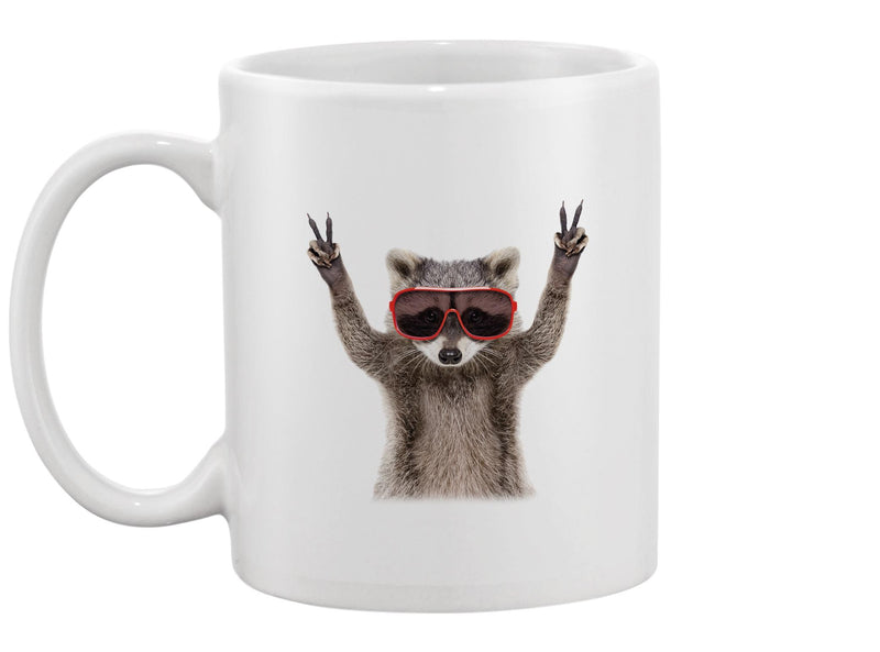 Funny Raccoon In Sunglasses Mug -Image by Shutterstock