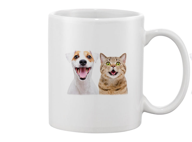 Cute Dog Terrier And Cat Mug -Image by Shutterstock