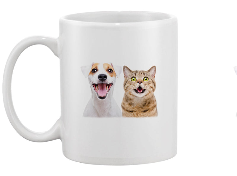 Cute Dog Terrier And Cat Mug -Image by Shutterstock