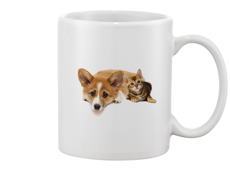 Little Kitty And Corgi Puppy  Mug -Image by Shutterstock