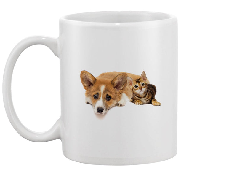 Little Kitty And Corgi Puppy  Mug -Image by Shutterstock