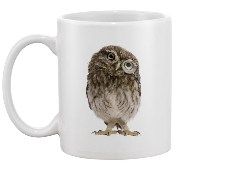 Owl Wearing Magnifying Glass Mug -Image by Shutterstock