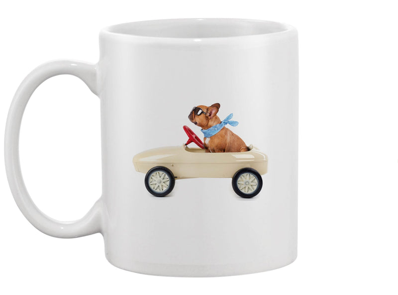 French Bulldog In A Pedal Car Mug -Image by Shutterstock
