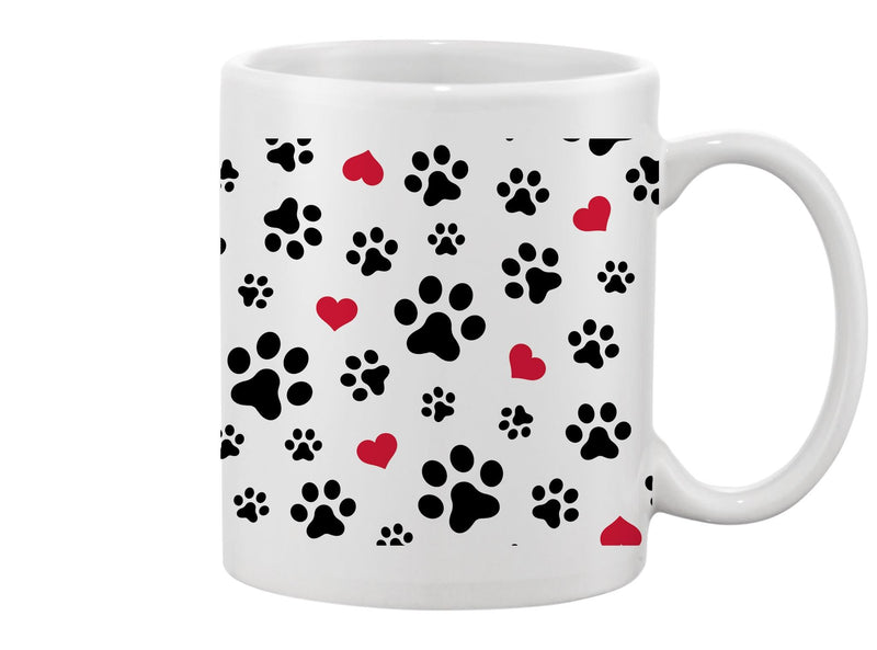 Dog Paw Cat Paw Heart Love  Mug -Image by Shutterstock