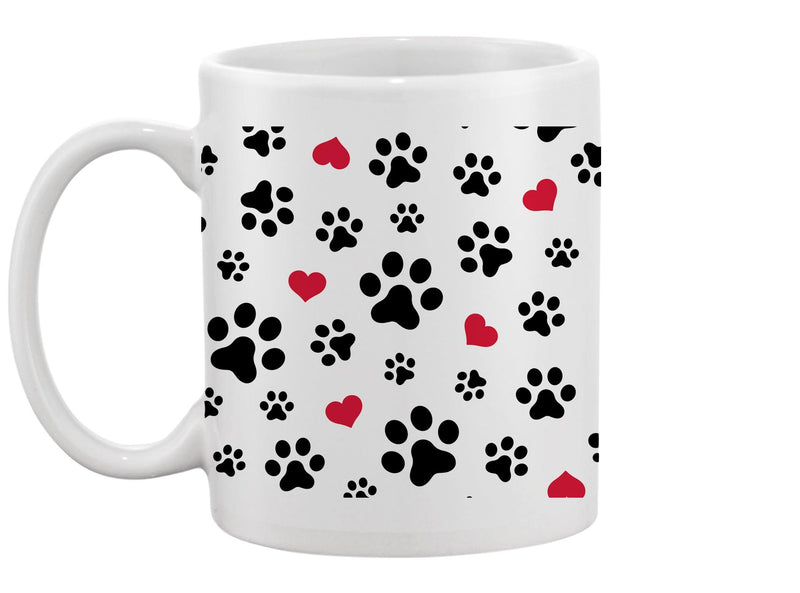 Dog Paw Cat Paw Heart Love  Mug -Image by Shutterstock