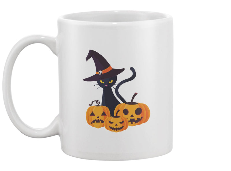 Pumpkins And A Black Cat Mug -Image by Shutterstock