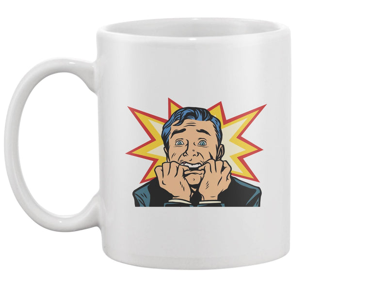 Scared Male Comic Style Mug -Image by Shutterstock
