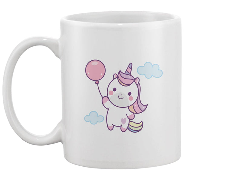 Cute Unicorn Holding Balloon Mug -Image by Shutterstock