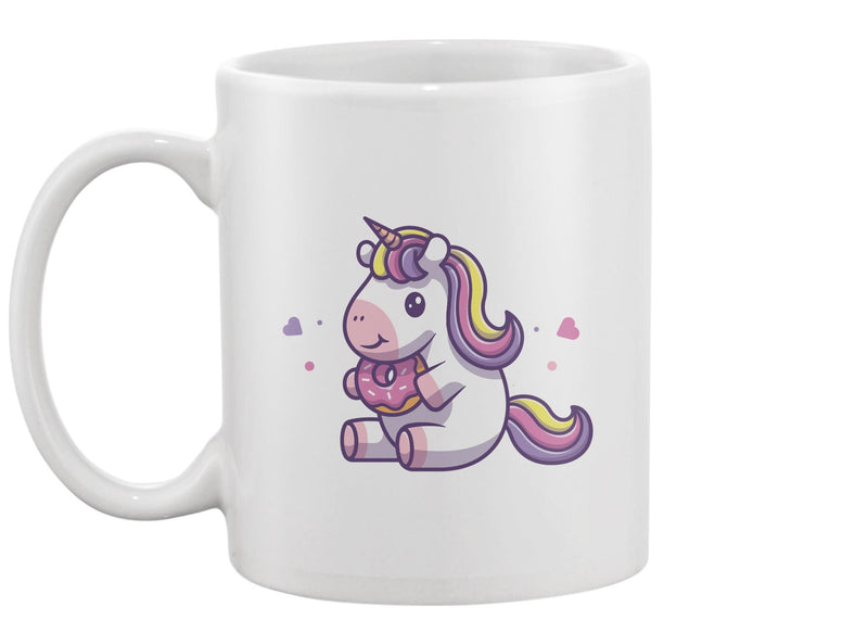 Kawaii Unicorn Eating A Donut Mug -Image by Shutterstock