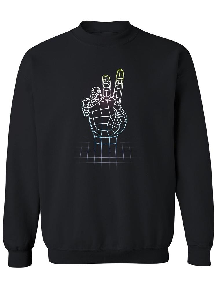 80s Futuristic Laser Grid Hand Sweatshirt Men's -Image by Shutterstock