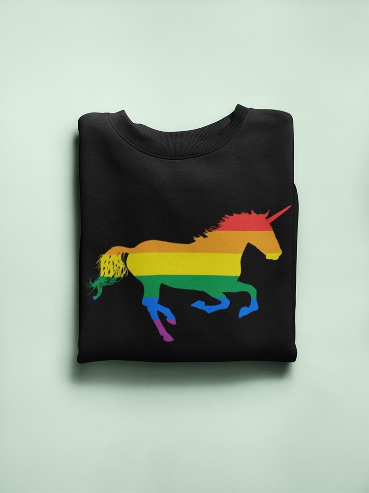 Unicorn Silhouette Rainbow Color Sweatshirt Women's -Image by Shutterstock