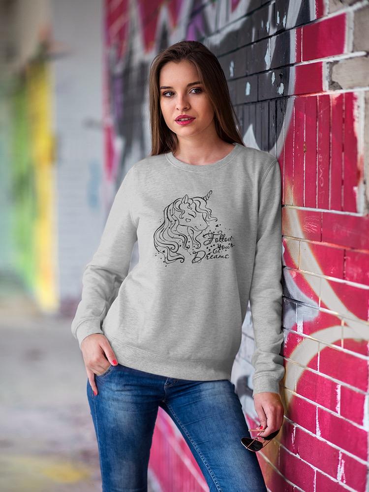 Beautiful Unicorn Draw Sweatshirt Women's -Image by Shutterstock
