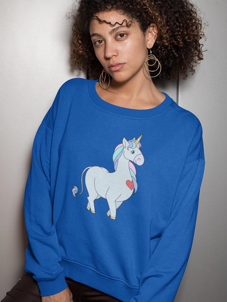 Cute  Unicorn Cartoon Sweatshirt Women's -Image by Shutterstock