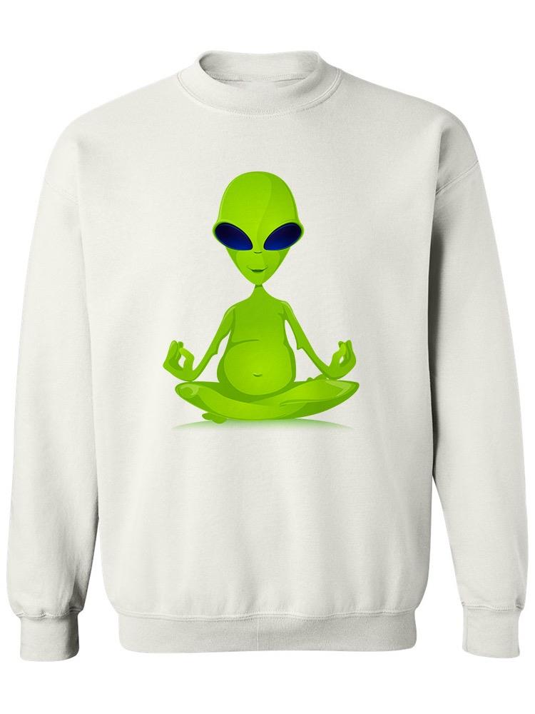 Peaceful Alien Design Sweatshirt Men's -Image by Shutterstock
