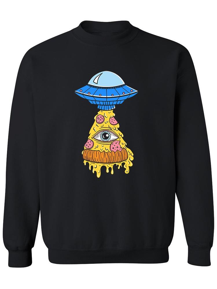 Pizza Ufo Design Sweatshirt Men's -Image by Shutterstock