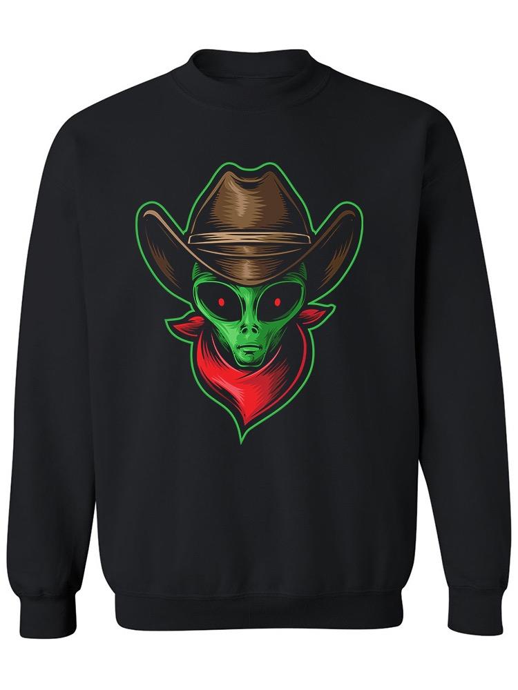Alien Head Cowboy  Logo Sweatshirt Men's -Image by Shutterstock