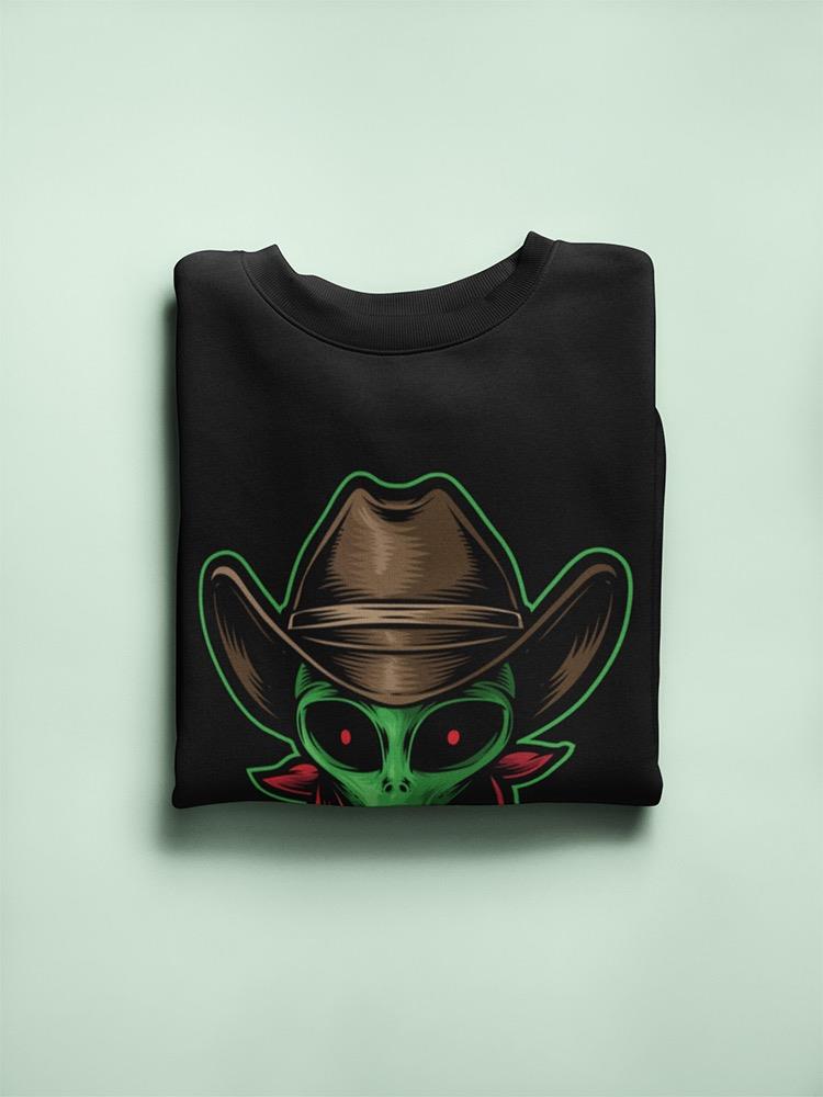 Alien Head Cowboy  Logo Sweatshirt Men's -Image by Shutterstock